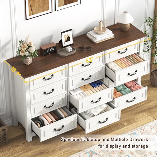 Farmhouse 12 Drawer Dresser for Bedroom, view 5