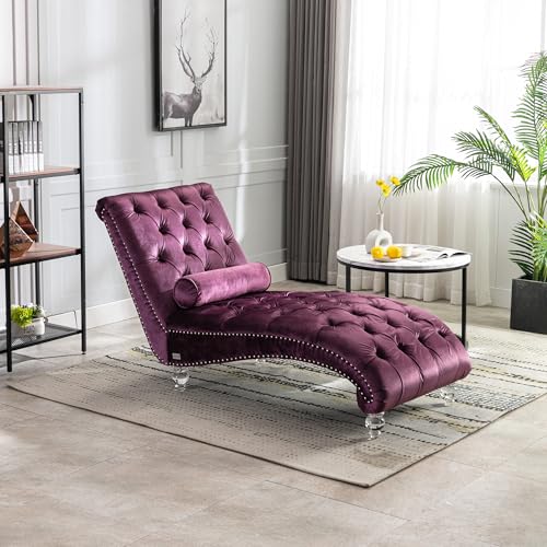 Velvet Chaise Lounge Chair Indoor, view 2