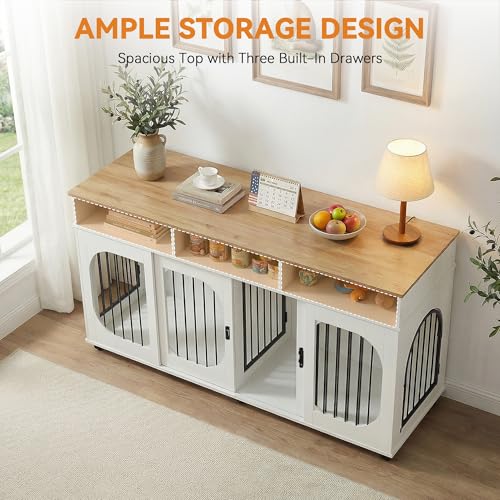 71" Double Dog Crate Furniture, view 7