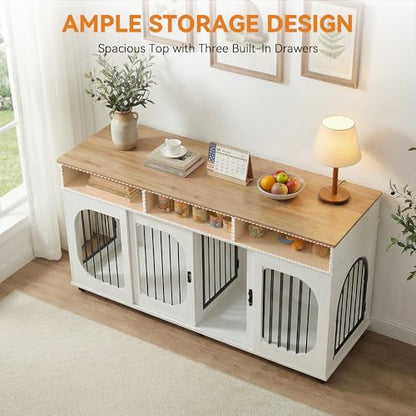71" Double Dog Crate Furniture, view 7