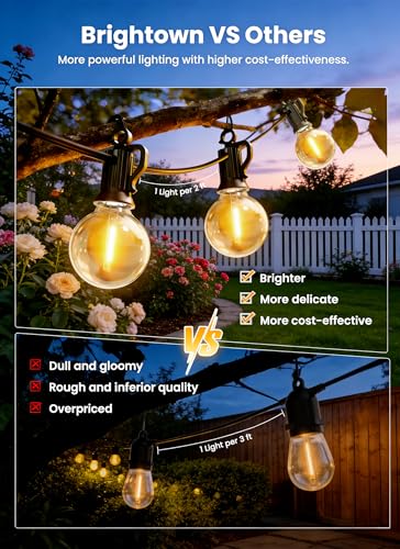 58FT Solar String Lights Outdoor with Remote Cable Ties Hooks, 26 LED Shatterproof Bulbs, 3 Light Modes, Dimmer & Timer, Commercial Grade Patio Lights for Yard Balcony Pergola Party Decor