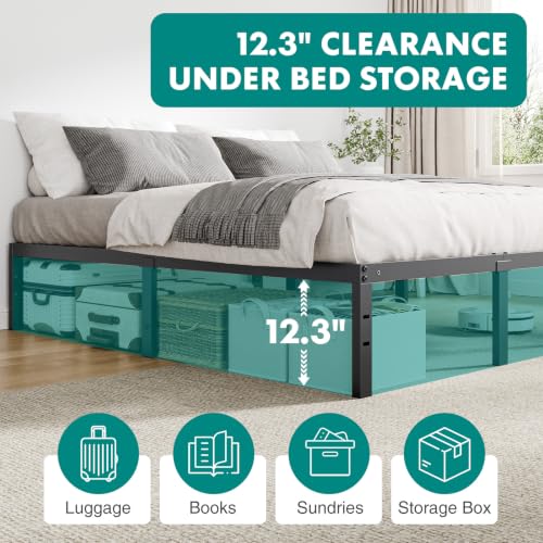 14In Metal Queen Bed Frame with Storage Space, 800LBS, view 5