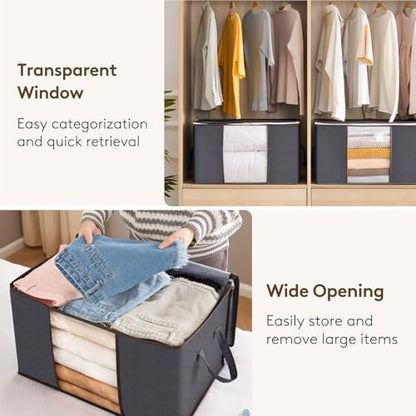 6 Pack Clothes Storage Bins with Lids, view 6