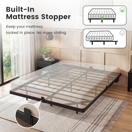 Full Floating Bed Frame with Smart LED Lights, USB Charging Station, view 7