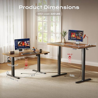 Electric Standing Desk with Power Outlets and USB-C Port, view 6