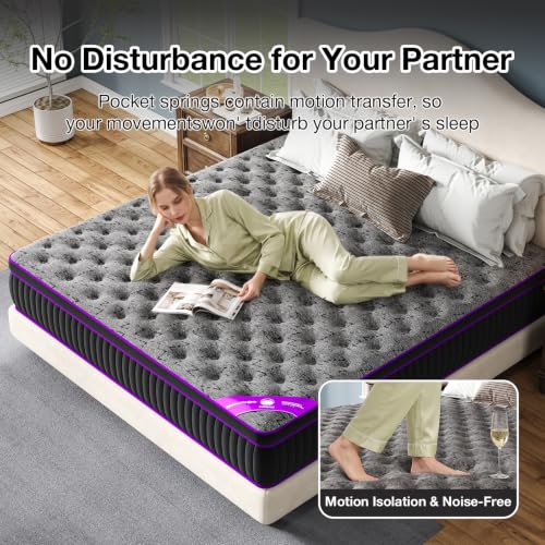 Full Size Mattress 14 Inch, Hybrid Gel Memory Foam & Pocket Springs, view 7