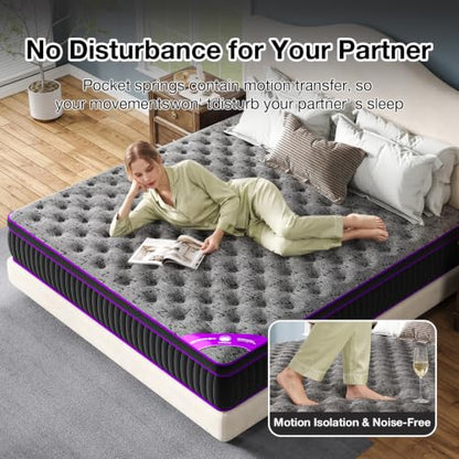 Full Size Mattress 14 Inch, Hybrid Gel Memory Foam & Pocket Springs, view 7