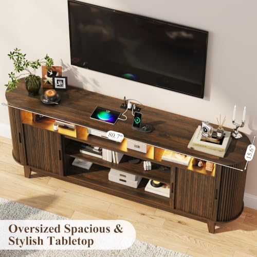 80" Mid Century Modern TV Stand for Living Room, view 7