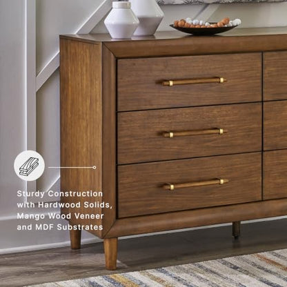 Signature Design by Ashley Mid Century Modern 6 Drawer Dresser for Bedroom, view 4