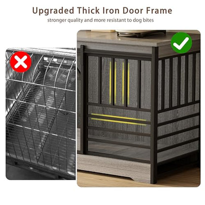78" Double Dog Crate with Divider, Grey, view 6
