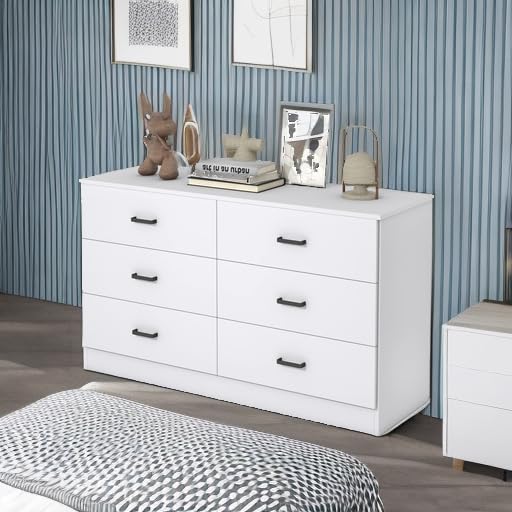 Wood Dresser for Bedroom, 6 Drawer Double Dresser, view 7