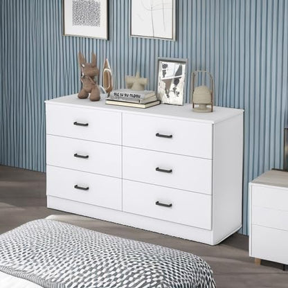 Wood Dresser for Bedroom, 6 Drawer Double Dresser, view 7