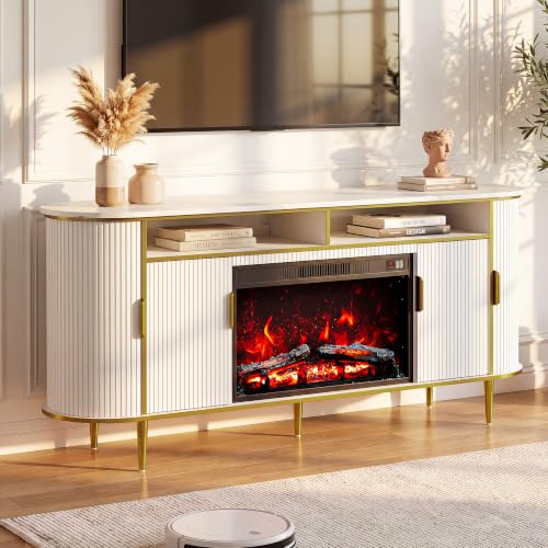 68" TV Stand with Fireplace for TVs up to 75 Inches, view 3