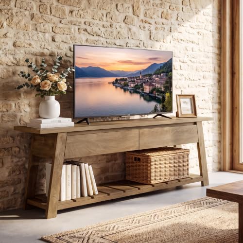63" Farmhouse TV Stand with 2 Storage Drawers for 65-Inch TV, view 6