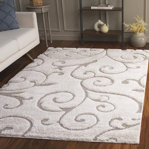SAFAVIEH Florida Shag Rug 3'3"x5'3", Soft Plush Cream & Beige SG455-1113, view 2