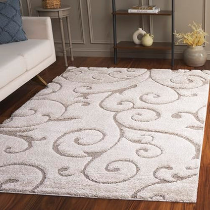 SAFAVIEH Florida Shag Rug 3'3"x5'3", Soft Plush Cream & Beige SG455-1113, view 2