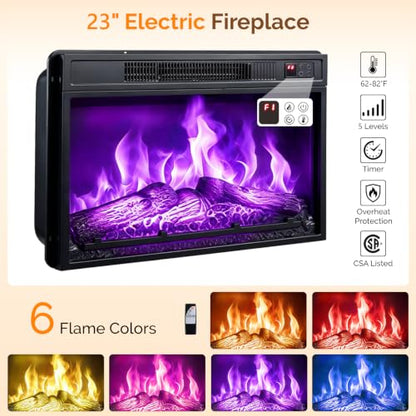 58" Fireplace TV Stand for up to 65" TVs, 1 Package, Farmhouse Brown, view 6