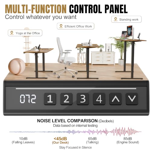 45 Inches Electric Standing Desk, Home Office Desk with Phone Holder, view 4