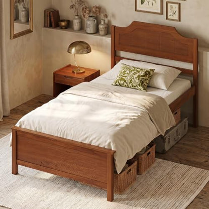 Queen Bed Frame, Platform Bed w/Headboard & Solid Wood Legs, view 3