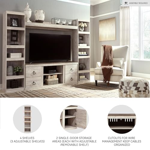 Signature Design by Ashley Willowton 4-Piece TV Entertainment Center, White, view 5