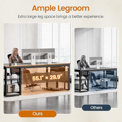 71" L Shaped Executive Desk, Office Desk with Storage Drawers, view 7