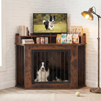 Corner Dog Crate Furniture for Small, Medium Dogs, view 2
