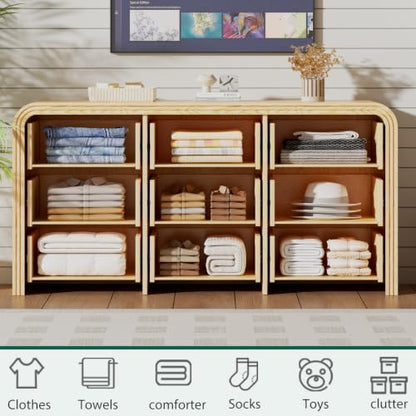 62.91" Modern Chest of Drawer, 9 Deep Drawers, Clothes Organizer, view 4