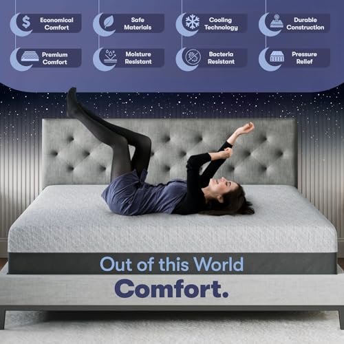 King Mattress 8 Inch, Cooling Gel Memory Foam Mattress in a Box, Firm Feel, view 4