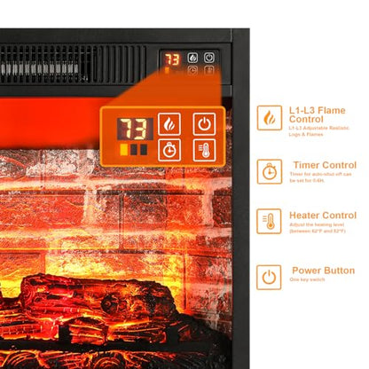 72" Electric Fireplace with Mantel, Fireplace TV Stand for TVs Up to 80 Inch, view 7