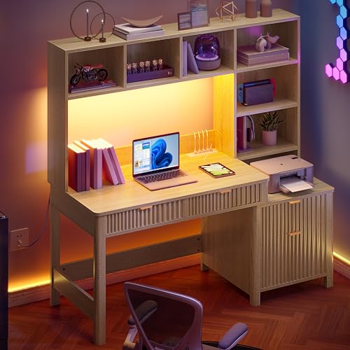Computer Desk with Hutch and Drawers, view 6