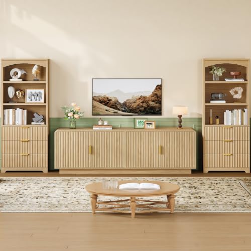 TV Stand for 75 inch TV, Entertainment Center with 2 Adjustable Shelves, view 7