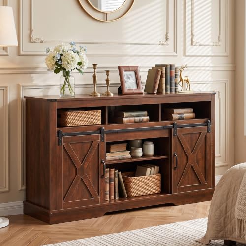 Farmhouse 34" Tall TV Stand for 65+ Inch TV, view 7