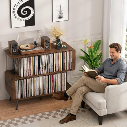 Record Player Stand with Vinyl Record Storage - 3-Tier Record Player Table, view 5