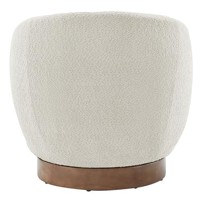 Swivel Accent Chair Modern Round Barrel Armchair Upholstered Performance Fabric for Livingroom Bedroom Reading Waiting Room