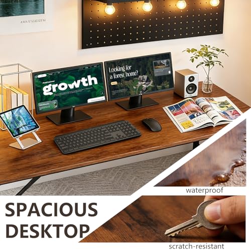 Computer Desk,Home Office Desk, Modern Simple Style for Home Office Study Writing (Brown, 55 Inch)