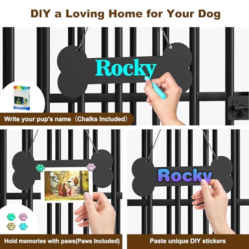 27" Foldable Dog Crate Furniture, No Assembly, Rustic Brown, view 4