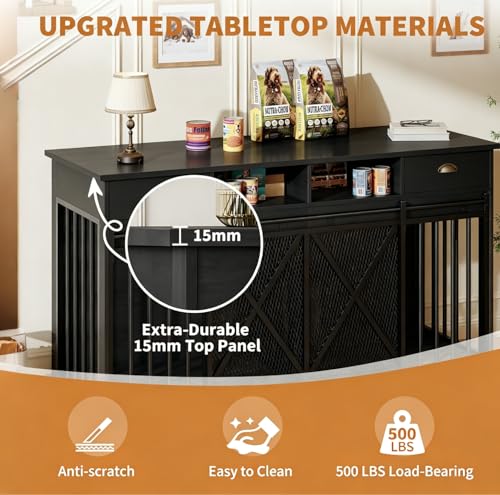Dog Crate Furniture with Removable Divider, view 5