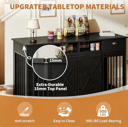 Dog Crate Furniture with Removable Divider, view 5