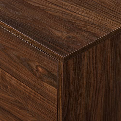 Nora Modern Minimal Open-Shelf TV Stand for TVs up to 80 Inches, 70 Inch, Dark Walnut