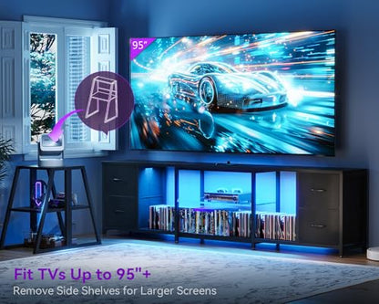 LED TV Stand for 50–65 Inch TVs with Power Outlets & RGB Ligths, view 5