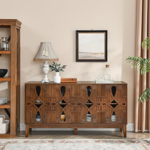 60.5" Mid Century Modern Sideboard with 4 Doors, view 2