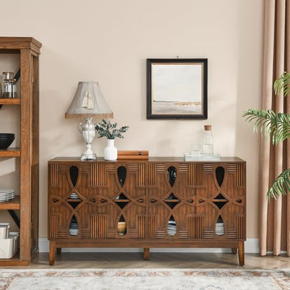 60.5" Mid Century Modern Sideboard with 4 Doors, view 2