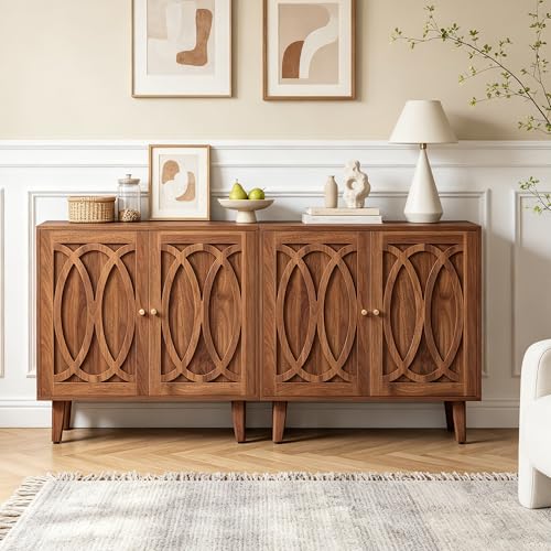 94.5” Mid Century Modern Sideboard Buffet Cabinet with Storage, view 7