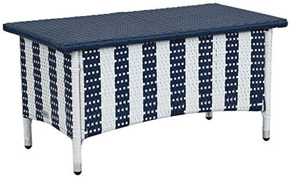 Safavieh Outdoor Collection Figueroa Navy and White 4 Piece Patio Set