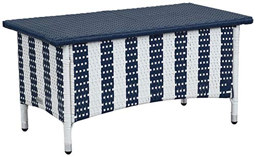 Safavieh Outdoor Collection Figueroa Navy and White 4 Piece Patio Set