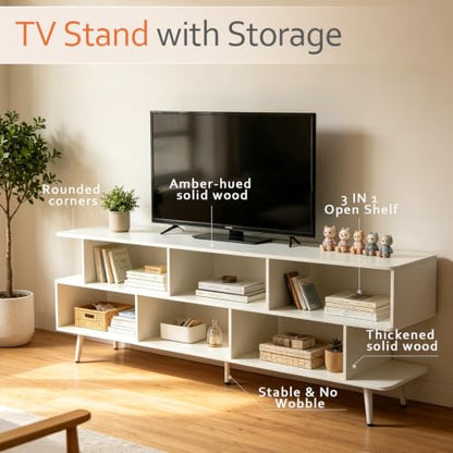 Modern TV Stand for TVs up to 75 Inches, Media Console Table with 3-Tier Storage, view 6
