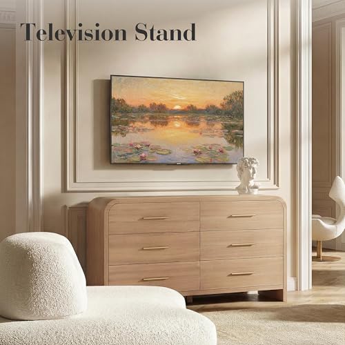 Curved 6-Drawer Dresser for Bedroom, 54" Wide Modern Chest of Drawers, view 6
