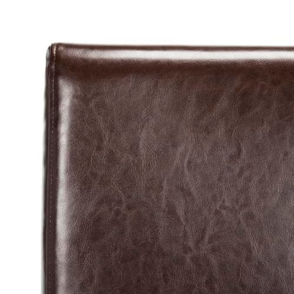 SAFAVIEH Home Collection - Classic Brown Faux Leather Side Chair, Upholstered Dining Accent Chair with Sturdy Wood Frame (HUD8205A)
