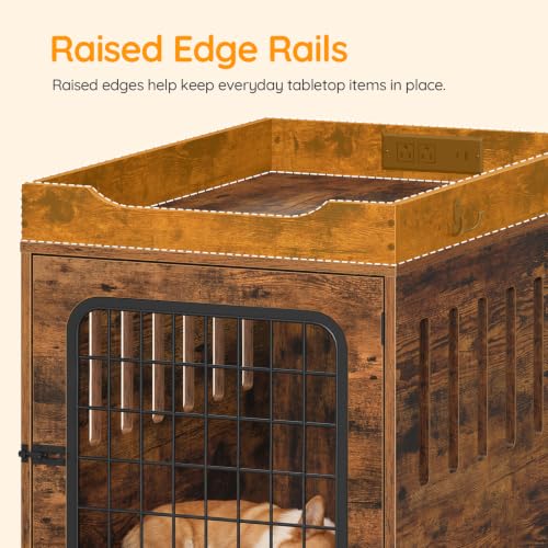 31.5''Dog Crate Furniture with Charging Station, Pet Crate End Table, view 6