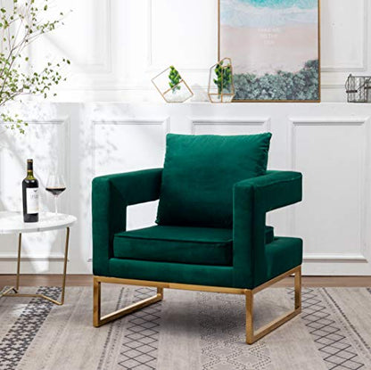Lenola Upholstered Accent Arm Chair, Green 27.5D x 29.75W x 34.5H in